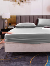 [Plata] SilkSilky-ES 19Momme Juego de ropa de cama 006