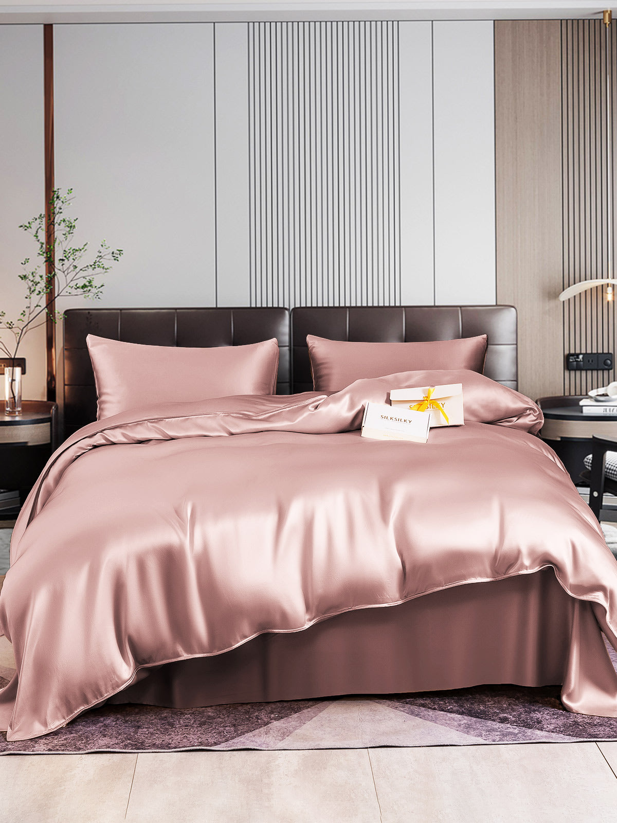 [Malva Pálido] SilkSilky-ES 22Momme Seda Pura Bedding Set 002