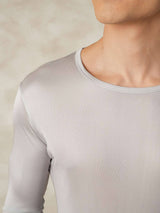 [Plata] SilkSilky-ES Long Sleeve Round Neck Ropa Interior Larga Hombre 005