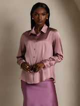 [Malva Pálido] SilkSilky-ES Long Sleeve Lapel Collar Blusas de Mujer 003