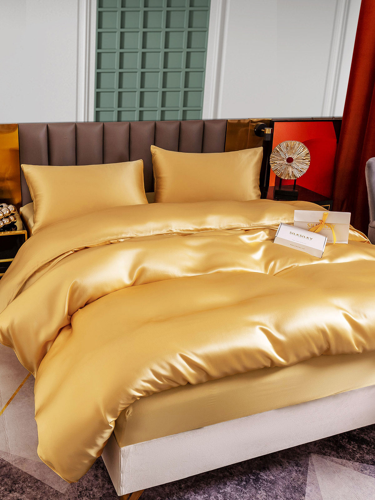[Champán] SilkSilky-ES 25Momme Seda Pura Bedding Set 003