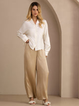 [Blanco] SilkSilky-ES Long Sleeve Blouse 007