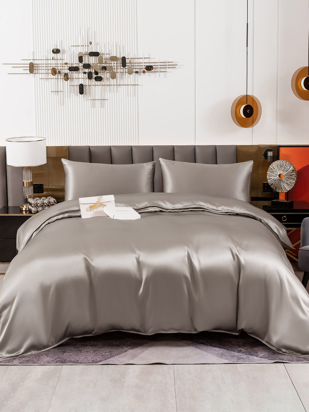 [Gris] SilkSilky-ES 19Momme Seda Pura Bedding Set 002