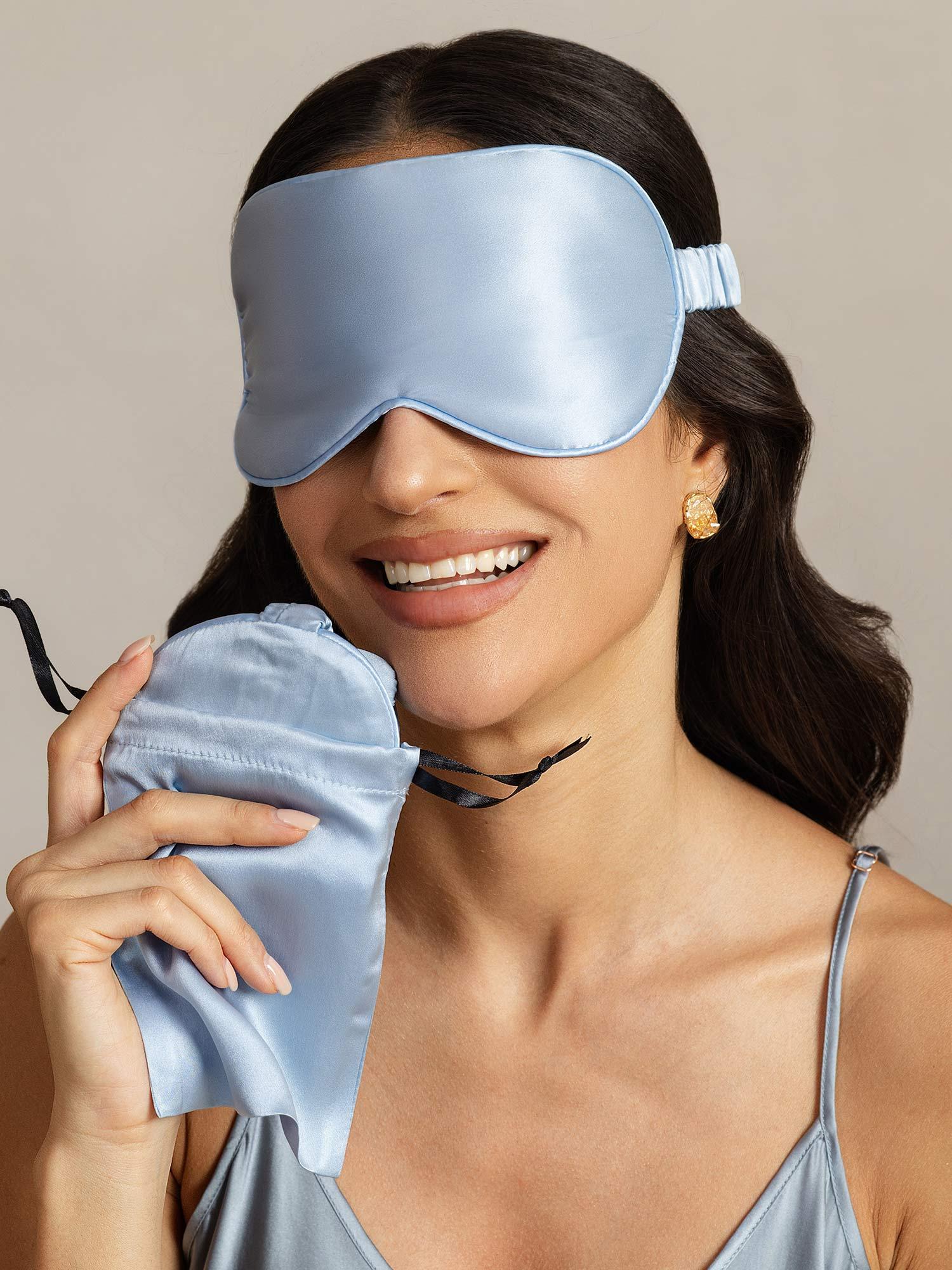 [AzulClaro] SilkSilky-ES Seda Pura Eye Mask 001