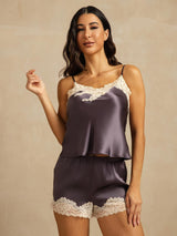 [Gris Púrpura] SilkSilky-ES Spaghetti Strap V Neck Conjunto de tirantes 003