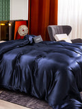 SilkSilky ES 25Momme Seda Pura Duvet Cover AzulOscuro 004