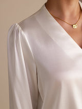 [Blanco] SilkSilky-ES Long Sleeve Blouse 004