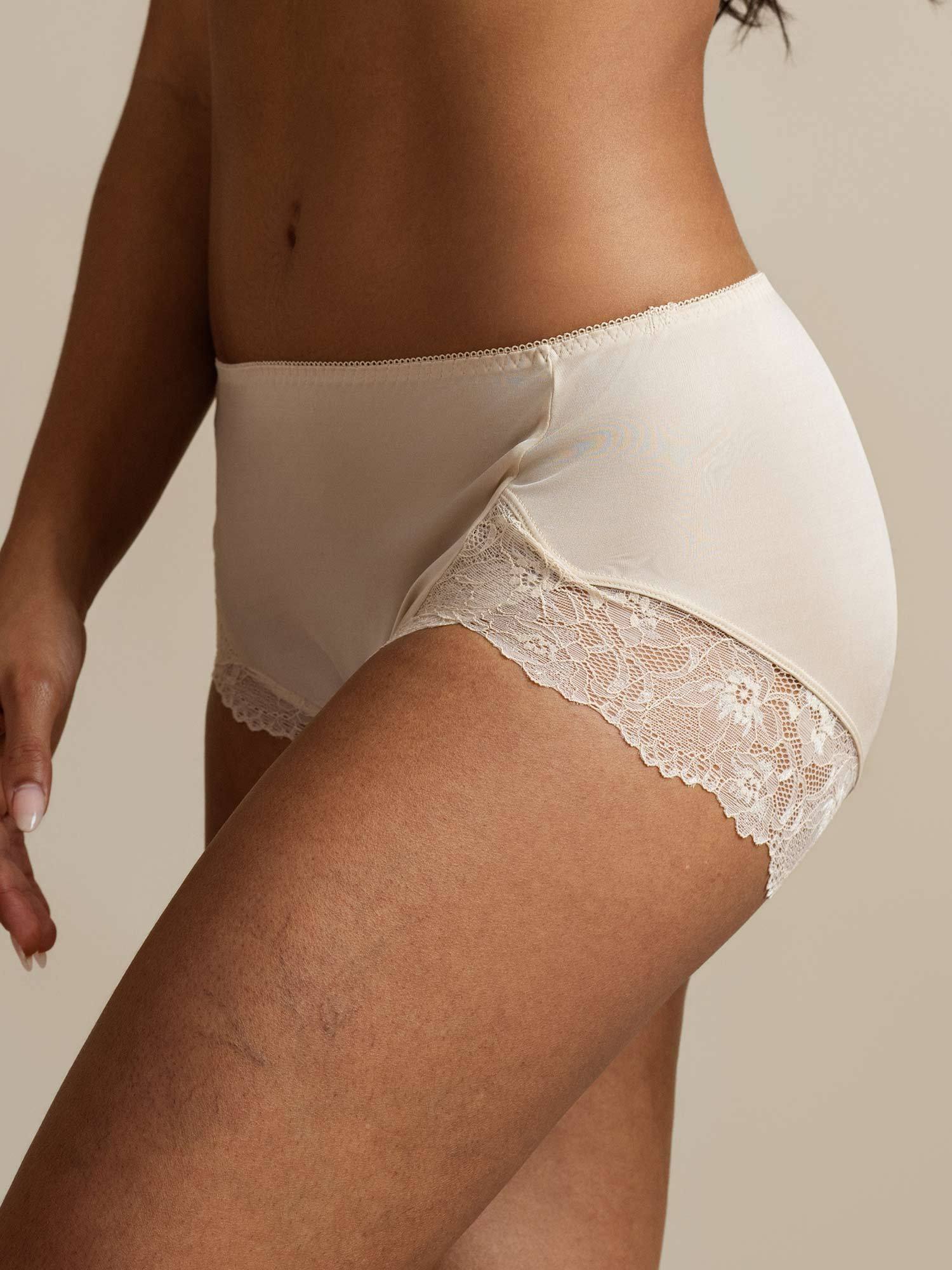 [Beige] SilkSilky-ES Seda Pura Panty 006,
