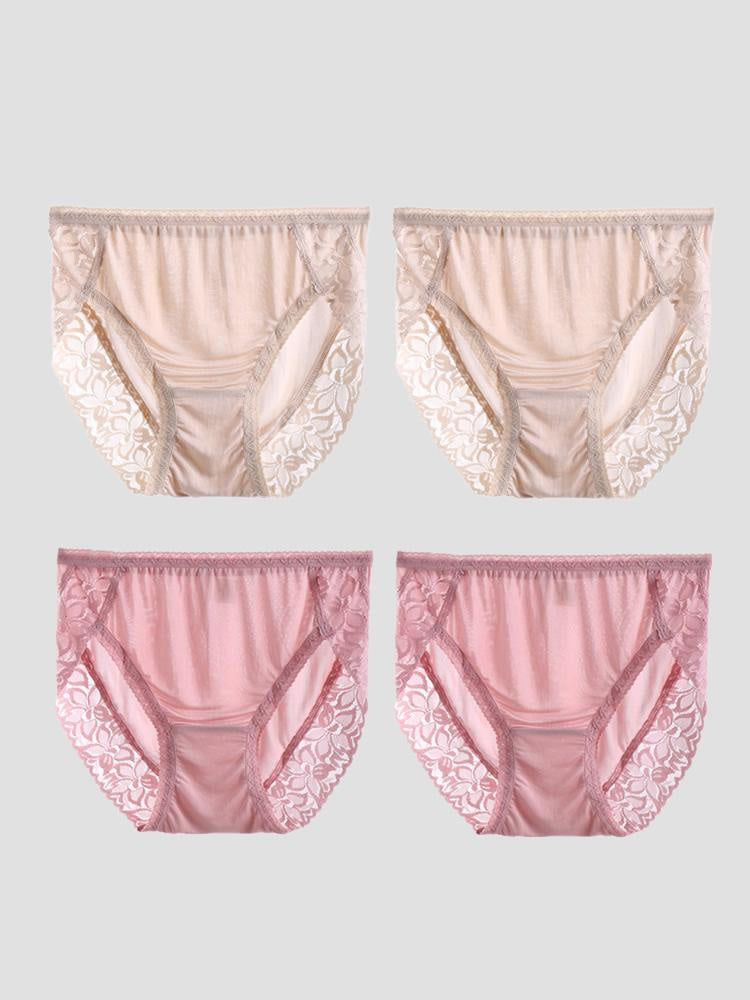 SilkSilky-ES Tejido de seda Panty Beige+Rosa 003