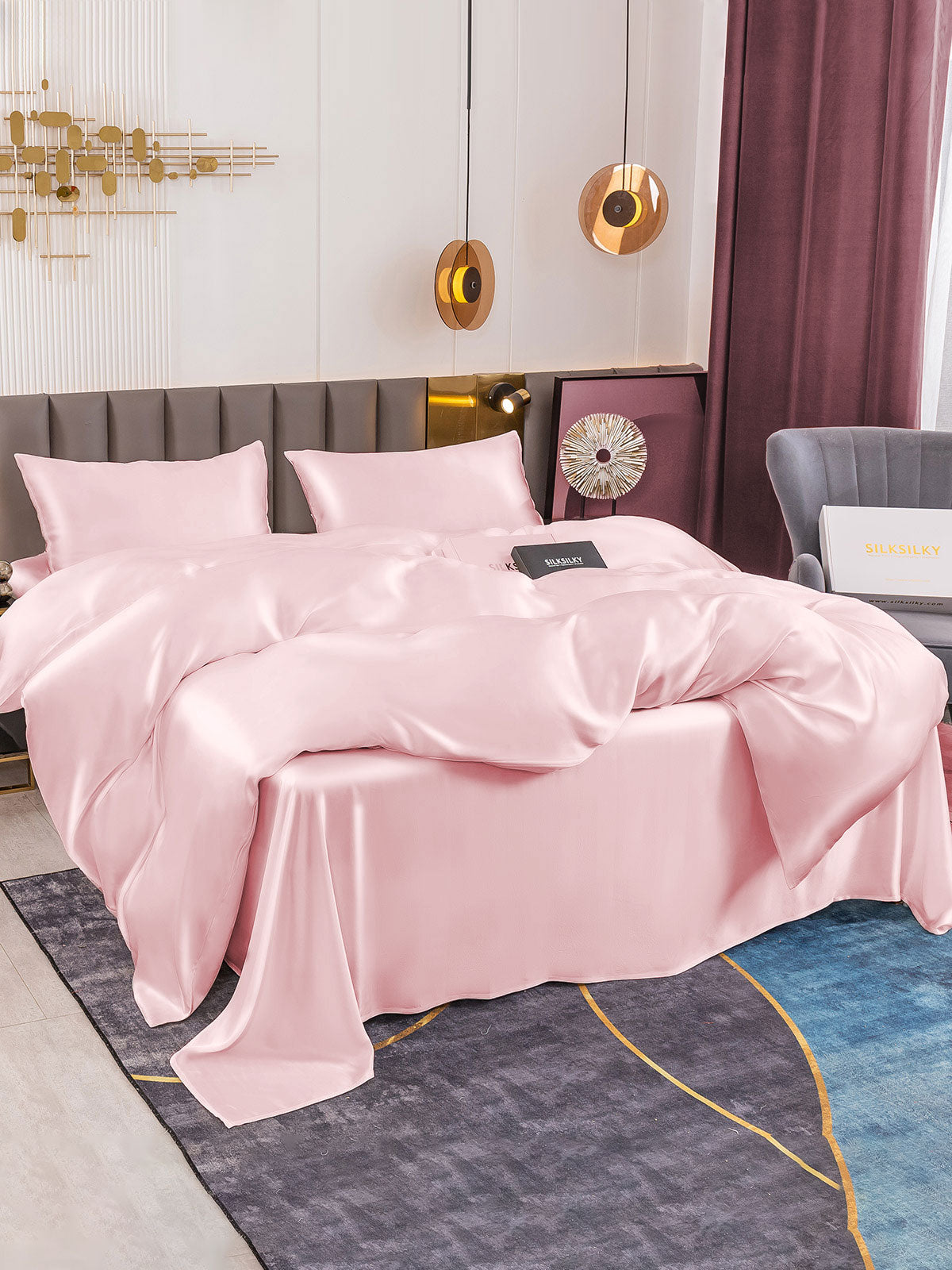 [Rosa] SilkSilky-ES 19Momme Seda Pura Bedding Set 003