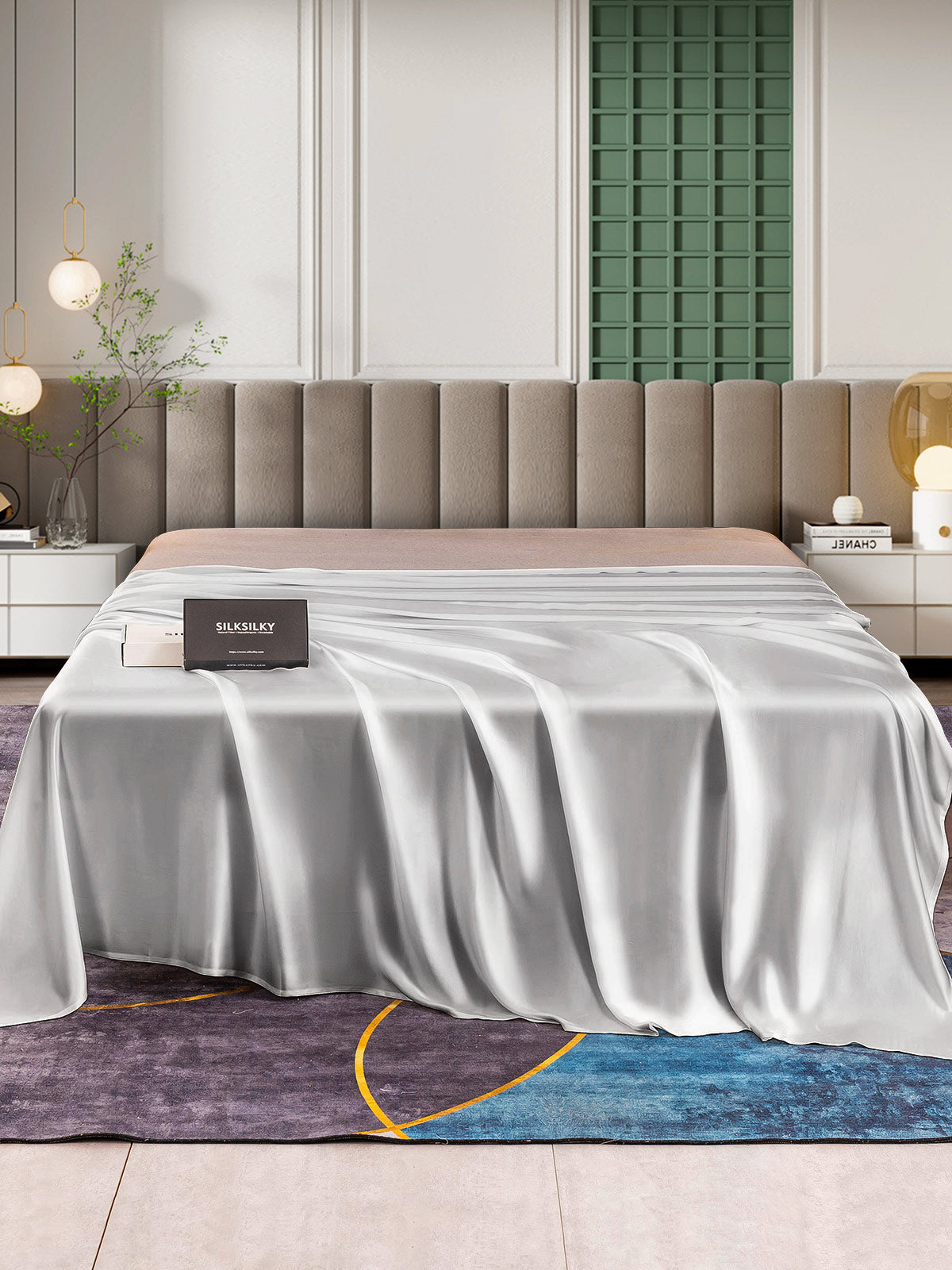 [Plata] SilkSilky-ES 25Momme Seda Pura Sheet 002