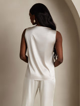[Gris Claro] SilkSilky-ES Sleeveless Round Neck Top de tirantes 002