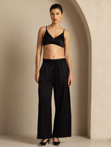 [Negro] SilkSilky-ES 19Momme Womens Pants 007