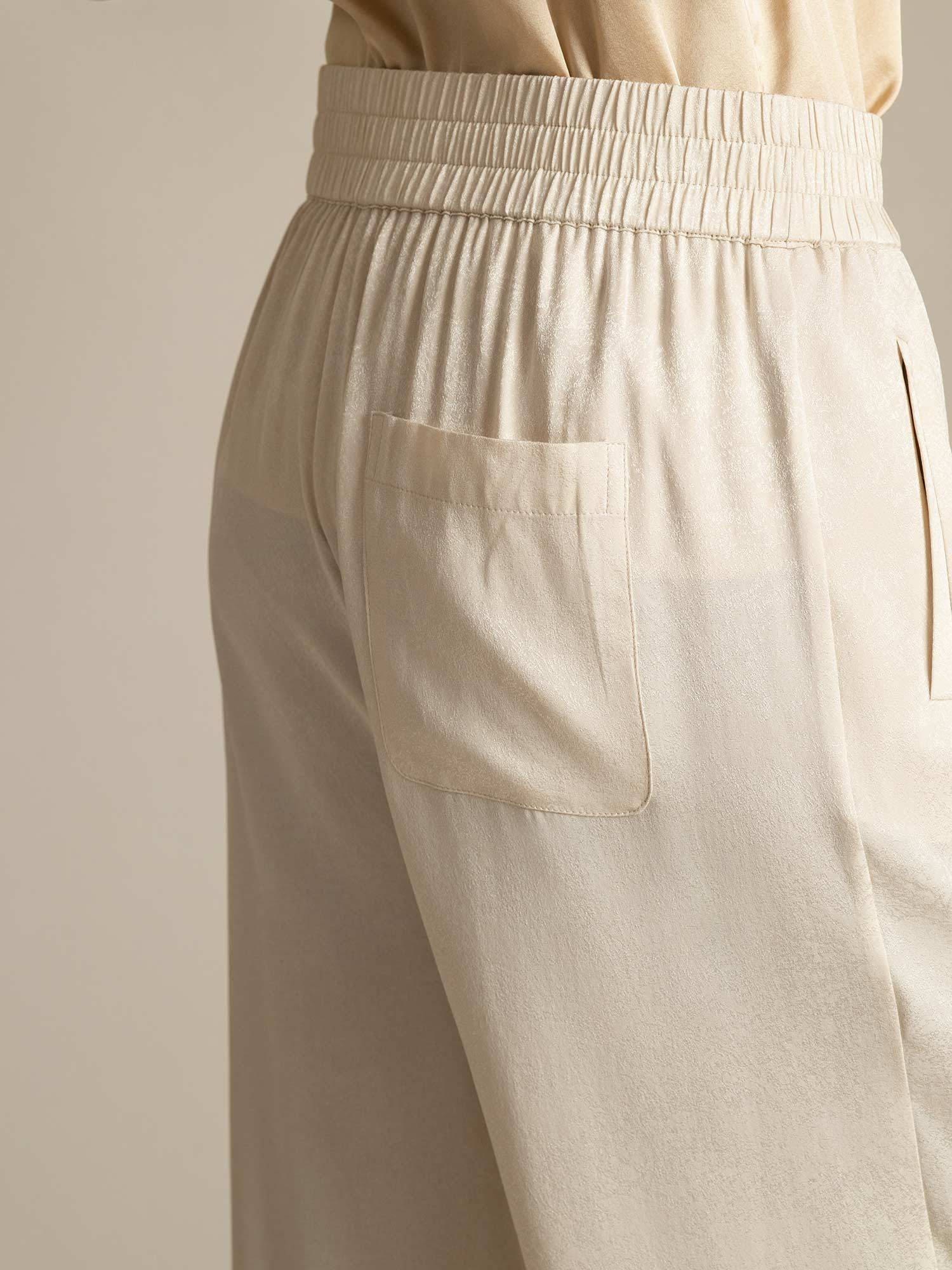 [Beige] SilkSilky-ES 22Momme Seda Womens Pants 005
