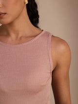 [Rosa] SilkSilky-ES Sleeveless Round Neck Top de tirantes 006