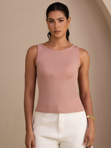 [Rosa] SilkSilky-ES Sleeveless Round Neck Top de tirantes 003