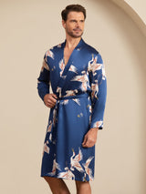 [Azul Oscuro] SilkSilky-ES 19Momme Mens Robe 001
