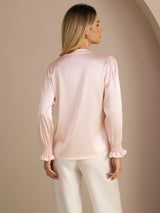 [Rosa] SilkSilky-ES Long Sleeve Blusas 002