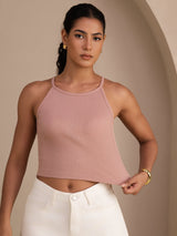 [Rosa] SilkSilky-ES Sleeveless Crew Neck Top de tirantes 004