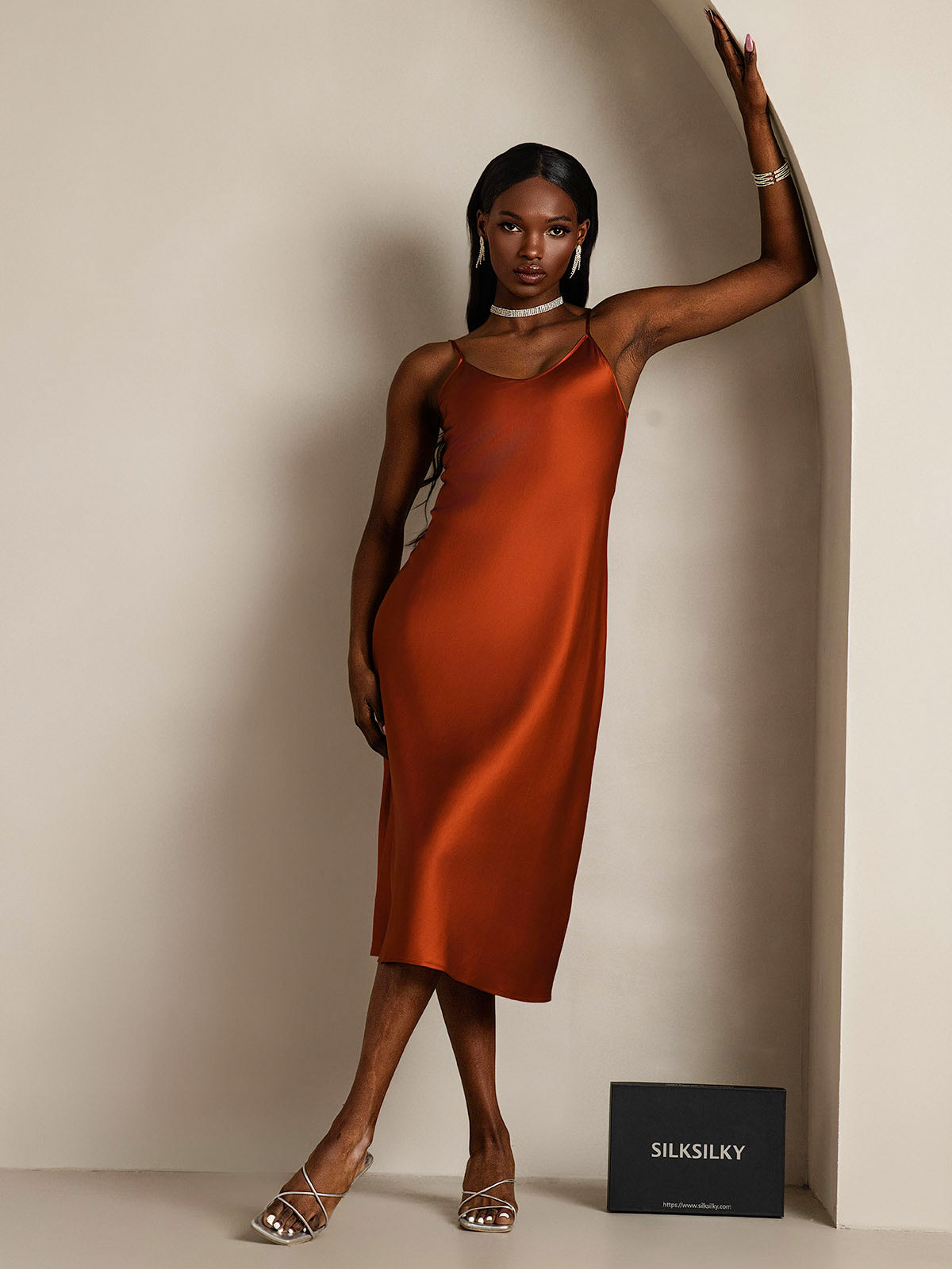 [Caramelo] SilkSilky-ES Seda Pura Dress 001