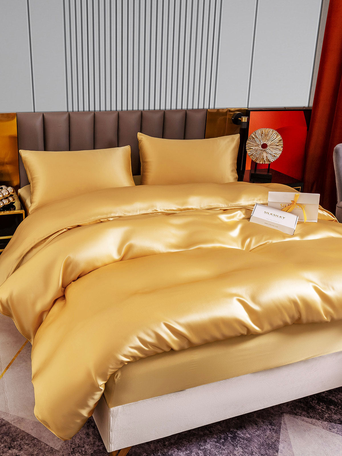 [Champán] SilkSilky-ES 22Momme Seda Pura Bedding Set 002