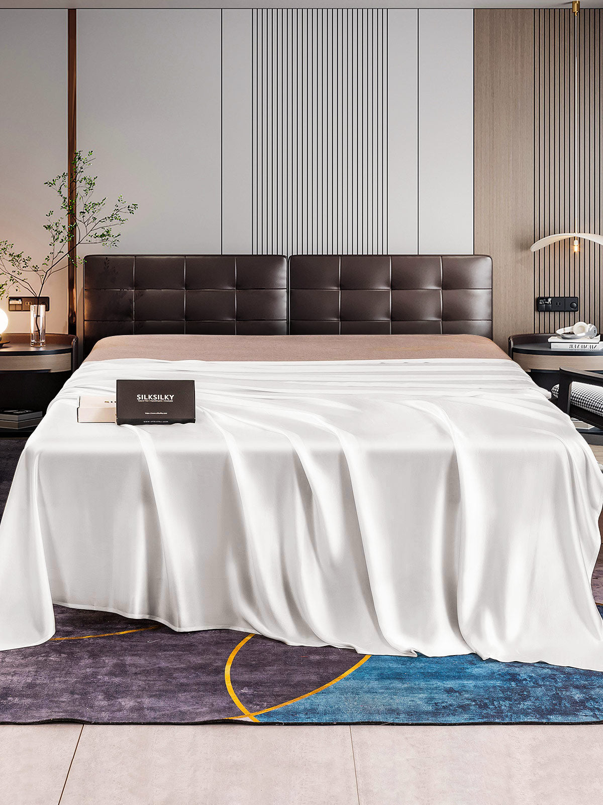 [Blanco] SilkSilky-ES 22Momme Seda Pura Sheet 001