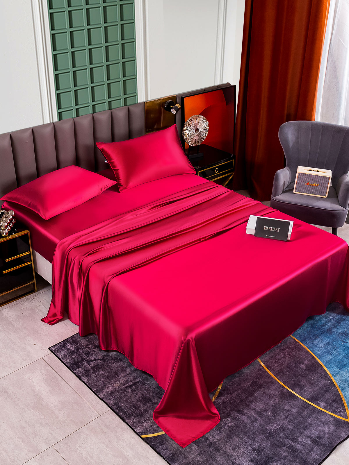 [Vino] SilkSilky-ES 25Momme Seda Pura Bedding Set 006
