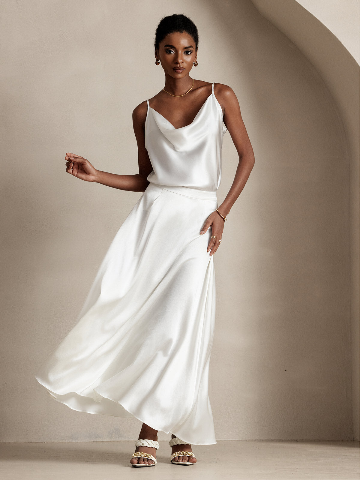 [Blanco] SilkSilky-ES 19Momme Seda Skirt 001