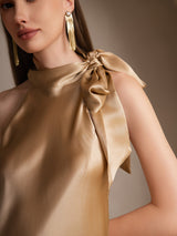 [Champán] SilkSilky-ES Sleeveless Halter Vestido 003
