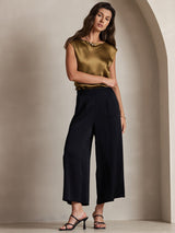 [Marrón] SilkSilky-ES Cap Sleeve Round Neck Camisetas de Mujer 006