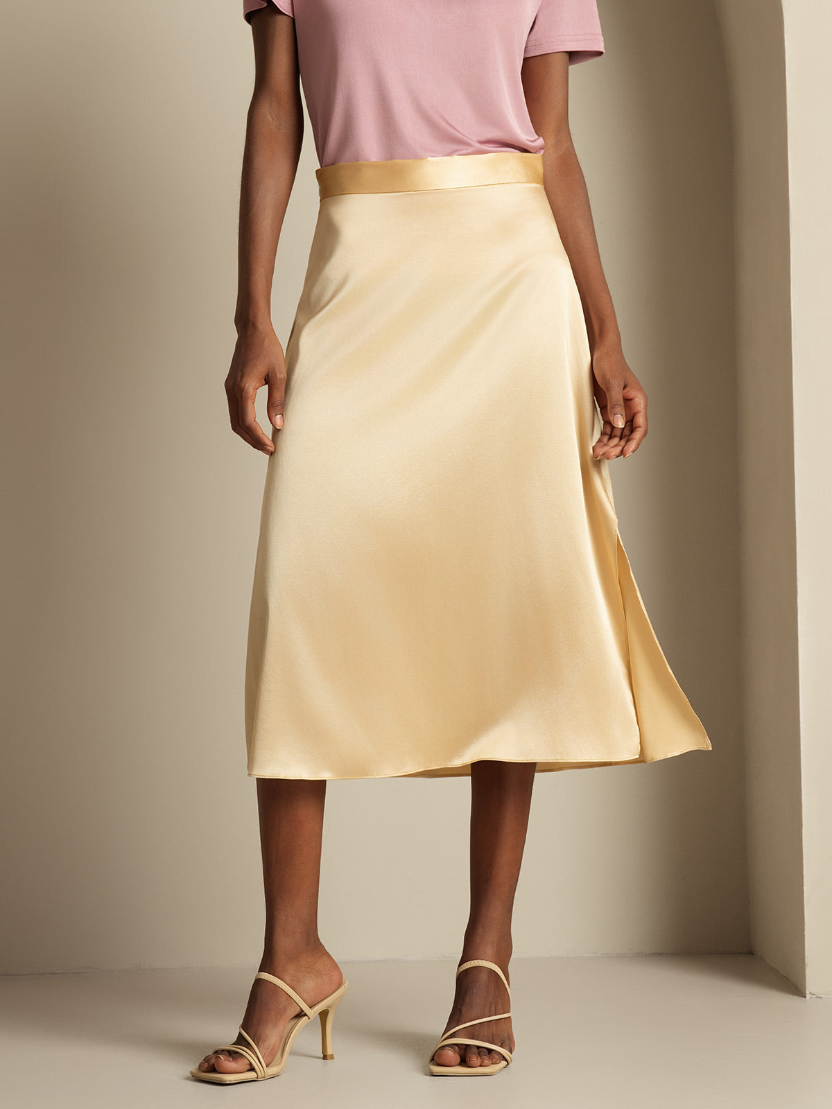 [Champán] SilkSilky-ES 19Momme Seda Skirt 003