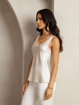 [Gris Claro] SilkSilky-ES Sleeveless V Neck Top de tirantes 002