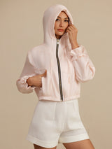[Rosa] SilkSilky-ES 18Momme Manga larga Cuello Alto Chaqueta de mujer 006
