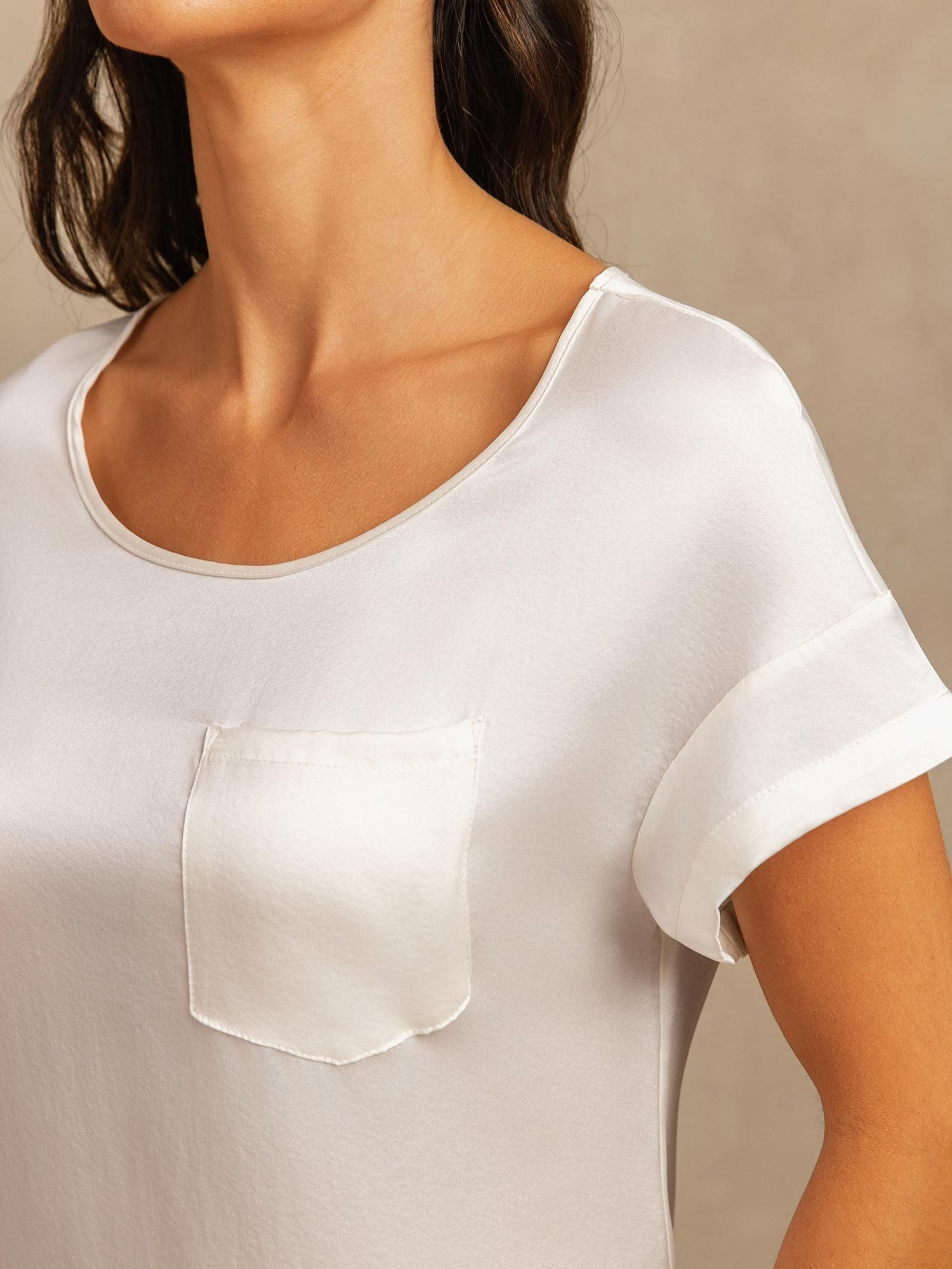 [Blanco] SilkSilky-ES 19Momme Seda Nightgown 004