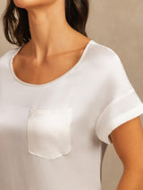 [Blanco] SilkSilky-ES 19Momme Seda Nightgown 004