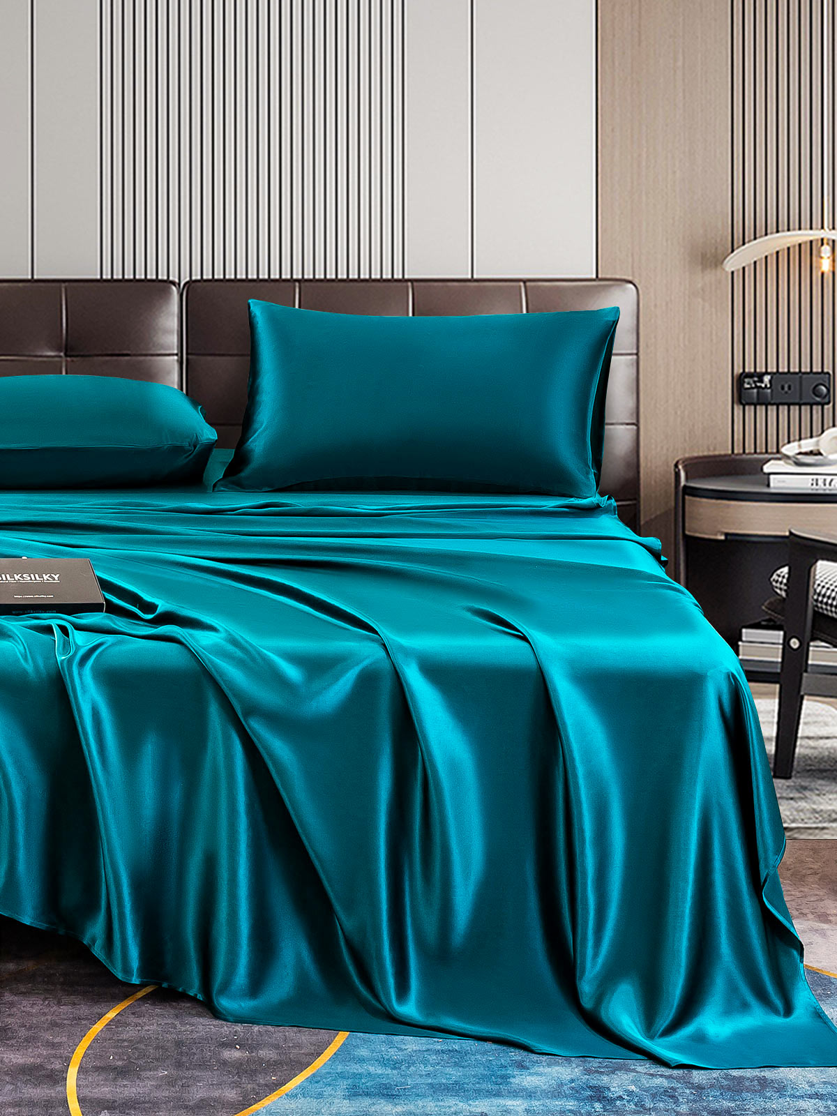 [Azul Real] SilkSilky-ES 22Momme Seda Pura Bedding Set 006