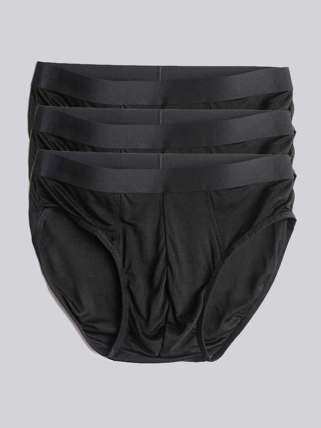 [Negro] SilkSilky-ES Seda Pura Mens Underwear 006