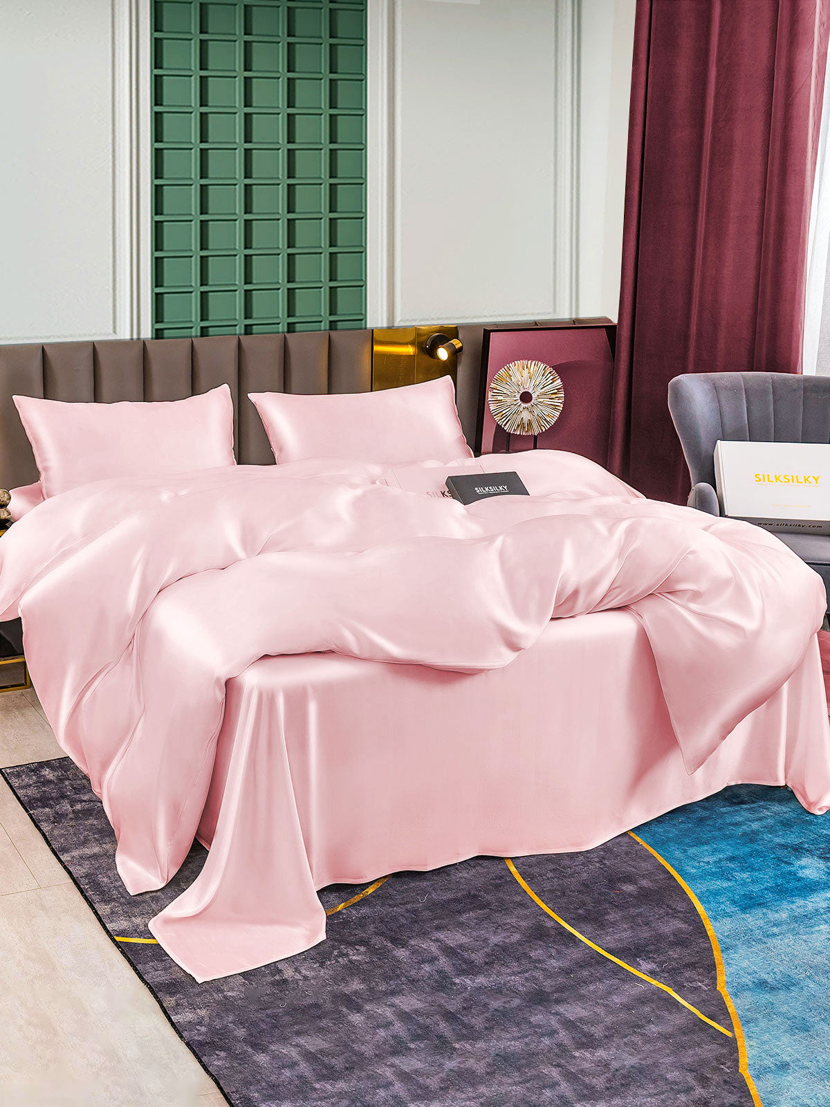 [Rosa] SilkSilky-ES 25Momme Seda Pura Bedding Set 003