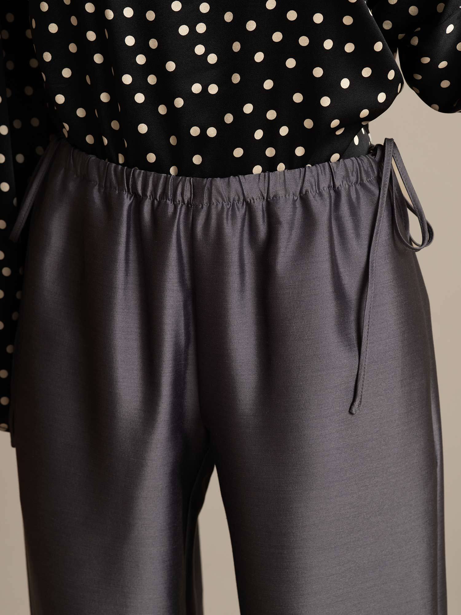 [Gris] SilkSilky-ES 32Momme Silk-Wool Blend Womens Pants 004,