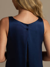 [Azul Oscuro] SilkSilky-ES Sleeveless Pijamas de mujer 005