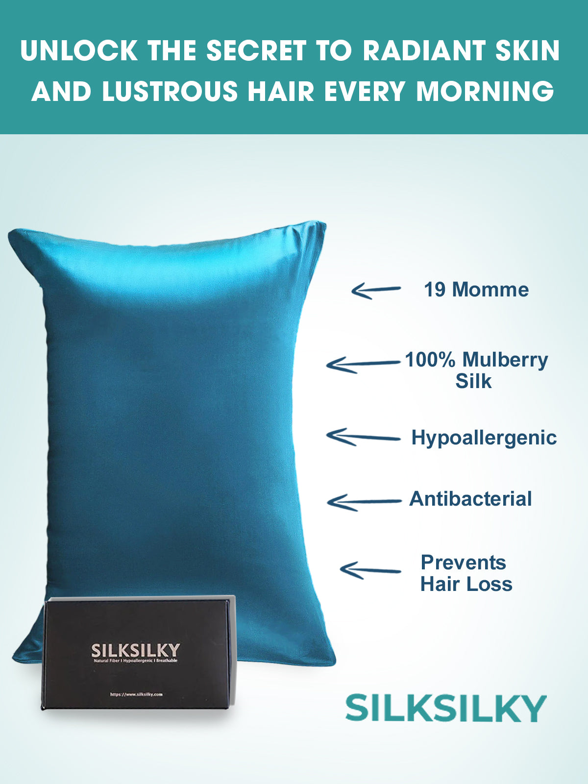 [Azul Real] SilkSilky-ES 19Momme Seda Pura Pillowcase 003
