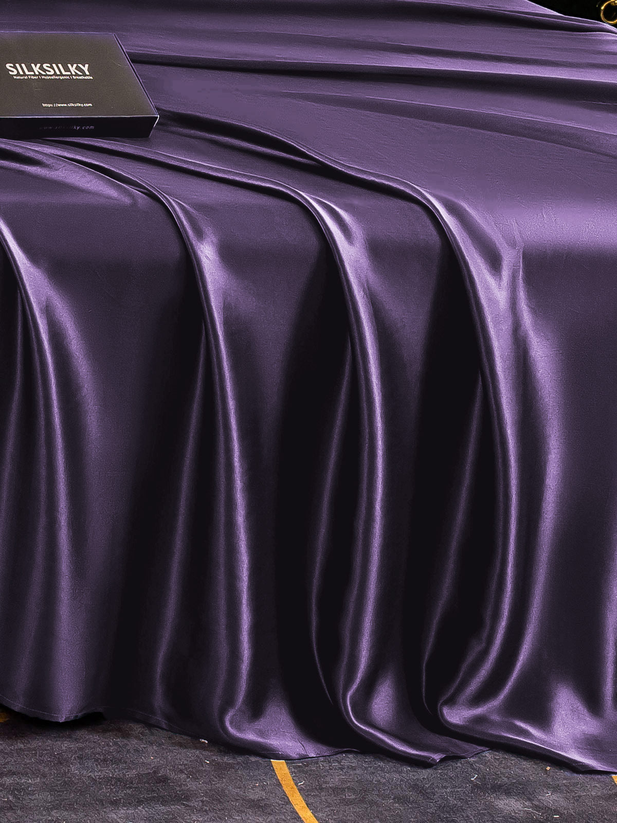 [Morado Oscuro] SilkSilky-ES 25Momme Sábana 003