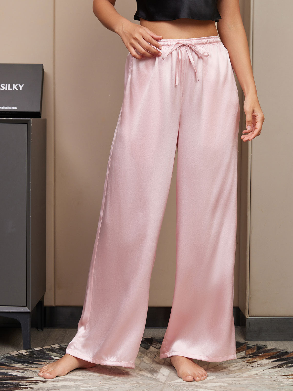 [Rosa] SilkSilky-ES Seda Pura Womens Pants 001