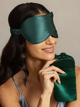 [Verde Oscuro] SilkSilky-ES Antifaces De Dormir 002