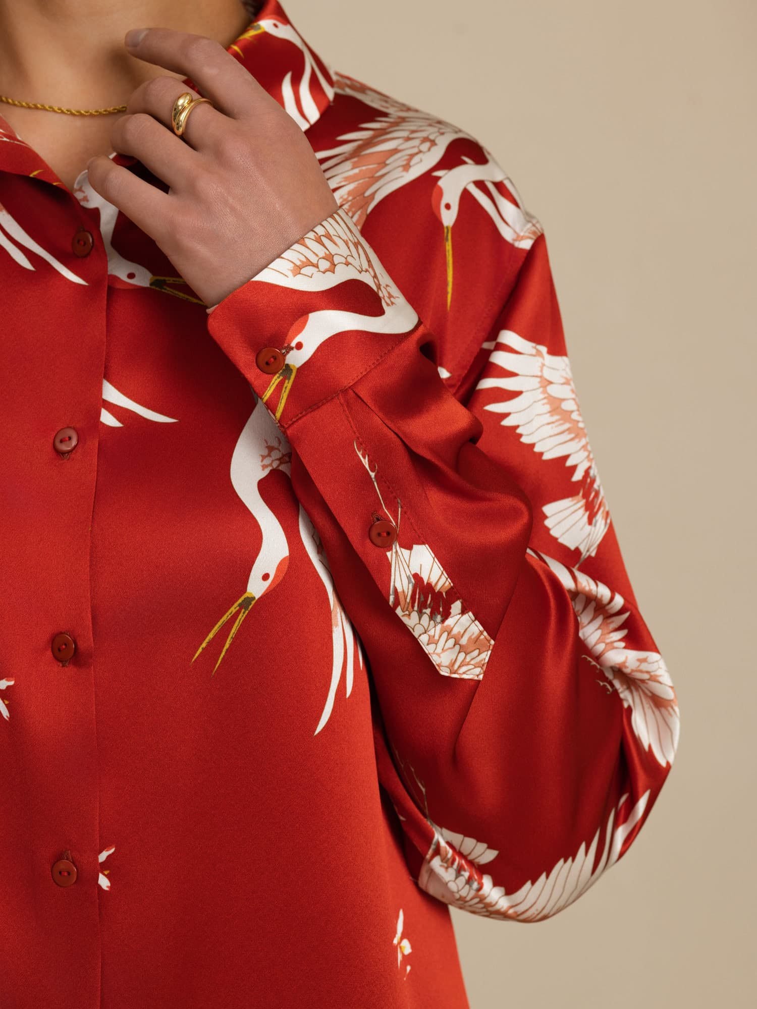 [Vino] SilkSilky-ES 19Momme Manga larga Cuello con Solapa Blusas de Mujer 005