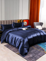 [Azul Oscuro] SilkSilky-ES 22Momme Seda Pura Bedding Set 002,