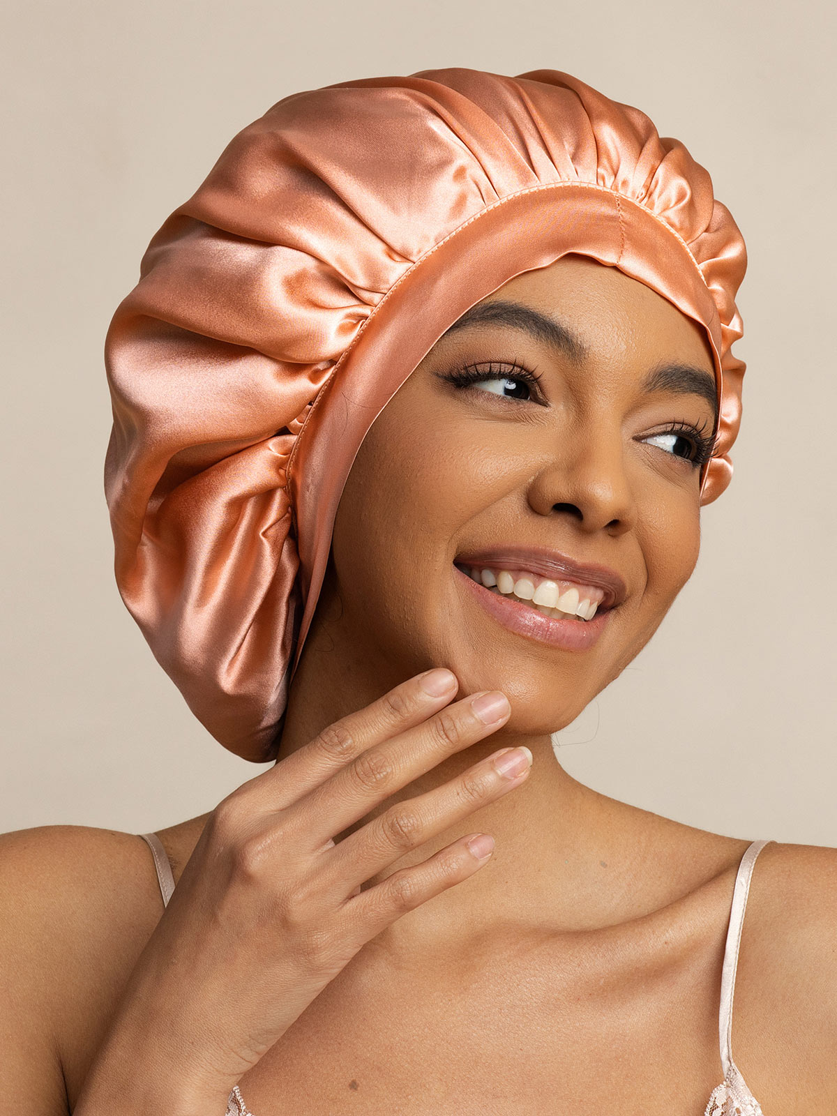 [Rosa Coral] SilkSilky-ES Seda Pura Sleep Cap 003