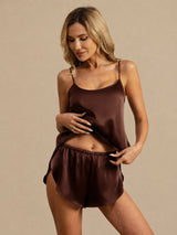 [Marrón] SilkSilky-ES Spaghetti Strap Conjunto de tirantes 003