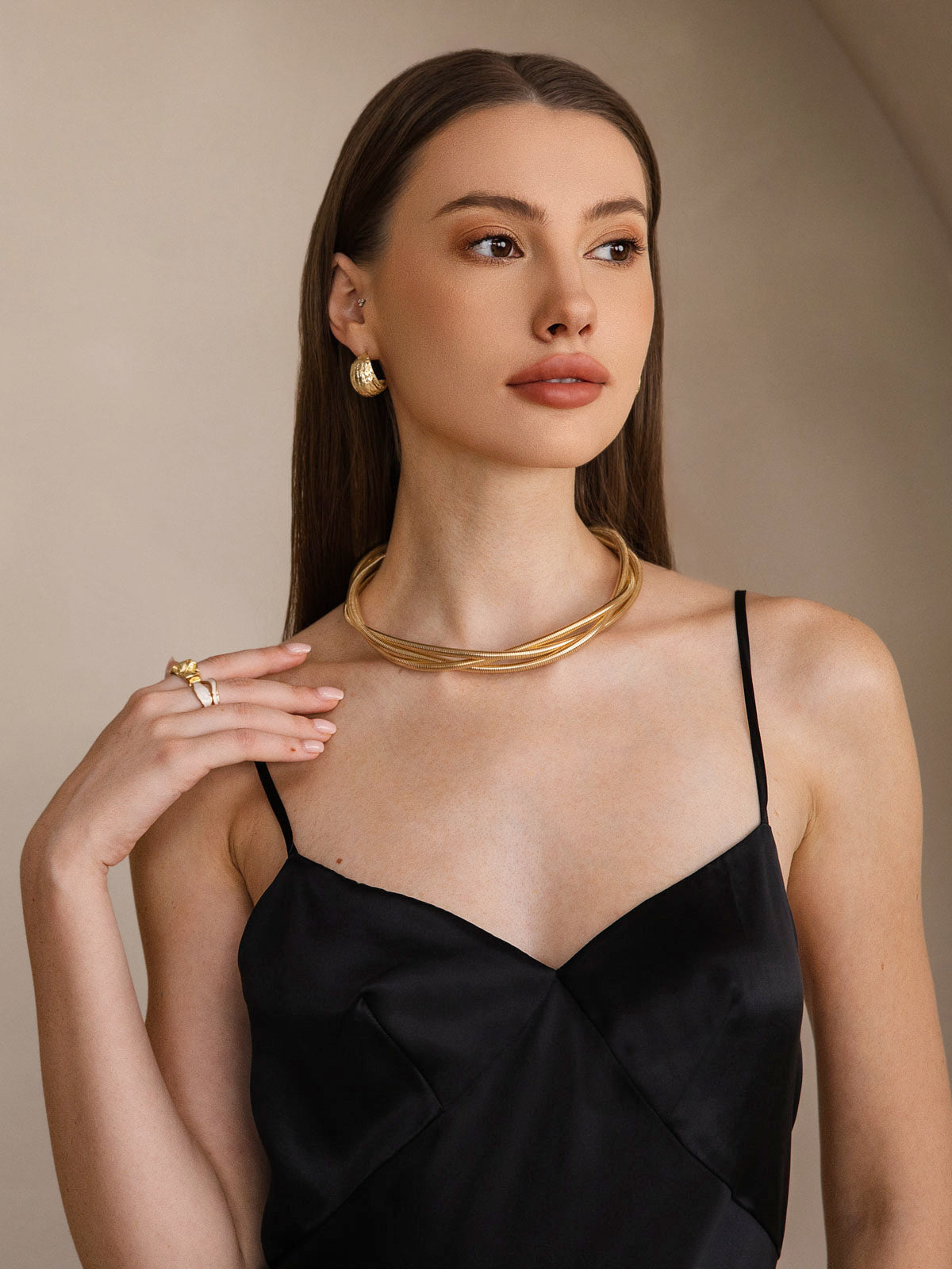 [Negro] SilkSilky-ES 19Momme Seda Pura Cuello en V Vestido 003