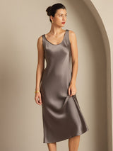 [Caqui Oscuro] SilkSilky-ES Sleeveless Vestido 007